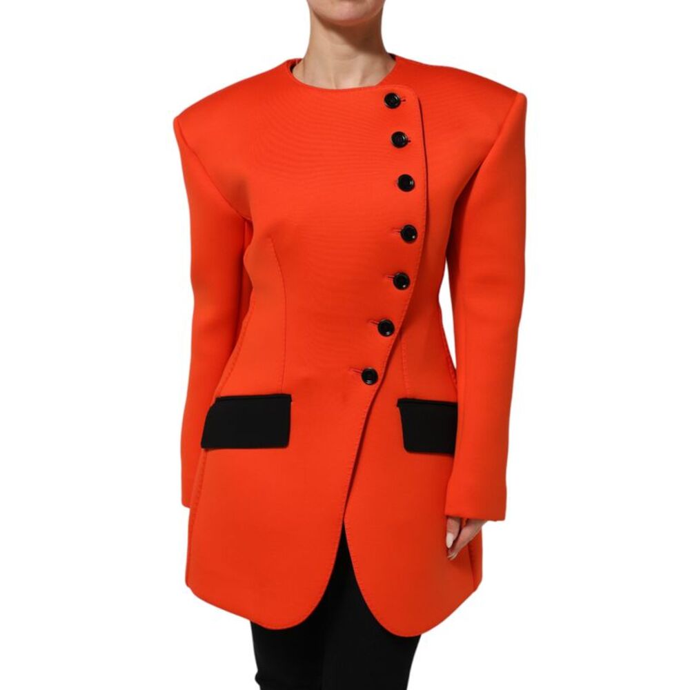 Dolce & Gabbana Red Buttoned Down Women Trench Coat Women's Jacket